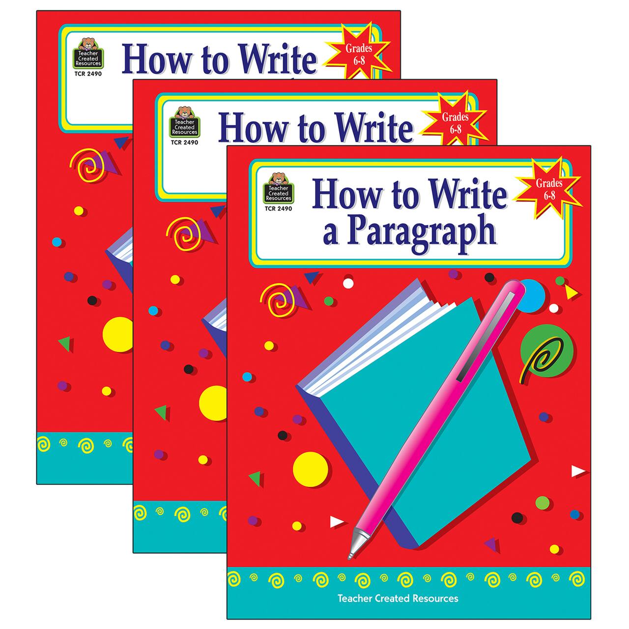 Teacher Created Resources How to Write a Paragraph Activity Book Grade 6-8, 3ct.